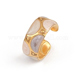 304 Stainless Steel Enamel Adjustable Cuff Rings for Women&nbsp;RJEW-A074-08G