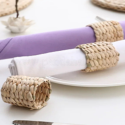 Handmade Woven Straw Napkin Rings&nbsp;AJEW-WH0695-130