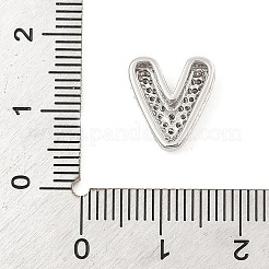 Brass Micro Pave Cubic Zirconia Slide Charms&nbsp;ZIRC-I068-08P