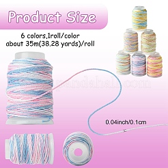 6Rolls 6 Colors 35M Segment Dyed Macrame Cotton Cord&nbsp;OCOR-YW0001-28