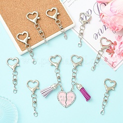 10Pcs Heart Alloy Lobster Claw Clasps Keychain Clasps&nbsp;HJEW-YW00393