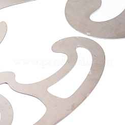 Non-Tarnish (Defective Closeout Sale) 3Pcs Stainless Steel Cloud French Curve Ruler&nbsp;DIY-XCP0003-28