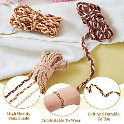 7.5 Yards 3 Colors  Braided Flat Faux Suede Cord&nbsp;LW-TA0001-04