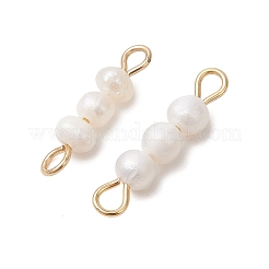 Natural Cultured Freshwater Pearl Potato Beaded Links Connector Charms&nbsp;PALLOY-JF05221