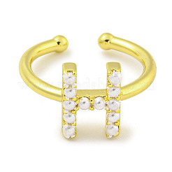 Rack Plating Brass Open Cuff Rings for Women&nbsp;RJEW-F162-01G-H