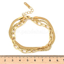 304 Stainless Steel Multi Layer Chain Bracelets&nbsp;BJEW-B134-03G