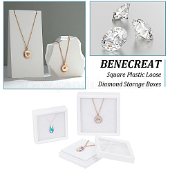 6Pcs 2 Styles Square Plastic Loose Diamond Storage Boxes&nbsp;CON-BC0007-16