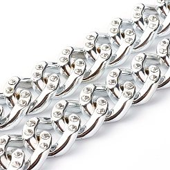 CCB Plastic Rhinestone Curb Chain Necklaces&nbsp;NJEW-JN03560