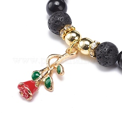 2Pcs 2 Style Style Natural Lava Rock & Golden Sheen Obsidian & Synthetic Hematite Stretch Bracelets Set&nbsp;BJEW-JB08734