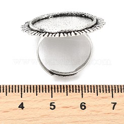 Vintage Adjustable Iron Finger Ring Components Alloy Cabochon Bezel Settings&nbsp;X-PALLOY-Q300-14AS-NR