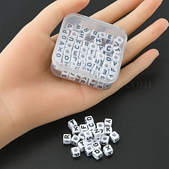 Acrylic Horizontal Hole Letter Beads&nbsp;MACR-YW0002-28