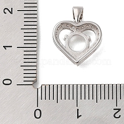 925 Sterling Silver Micro Pave Cubic Zirconia Pendant Setting&nbsp;STER-H113-04P-02