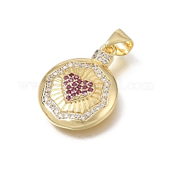 Brass Micro Pave Violet Cubic Zirconia Pendants&nbsp;CU-E002-08B-G