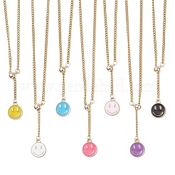 Adjustable 304 Stainless Steel Curb Chain Lariat Necklaces&nbsp;NJEW-JN05857
