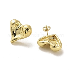 Heart Rack Plating Brass Stud Earrings&nbsp;EJEW-M240-05G