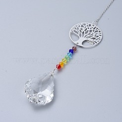 Crystals Chandelier Suncatchers Prisms Chakra Hanging Pendant&nbsp;AJEW-I040-20P