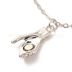 Rack Plating Alloy Hand Pendant Necklaces Sets&nbsp;NJEW-B081-11B