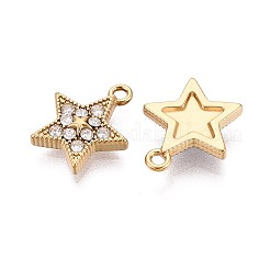 304 Stainless Steel Micro Pave Cubic Zirconia Charms&nbsp;STAS-N115-52G
