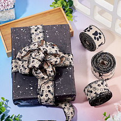 3 Rolls 3 Styles Paw Print Theme Polyester Ribbons&nbsp;SRIB-TA0001-32A
