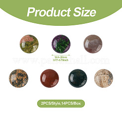14Pcs 7 Styles Natural Mixed Stone Cabochons&nbsp;G-FW0001-38