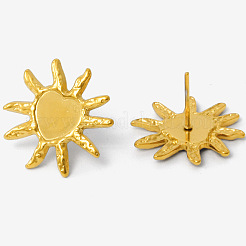 Fashionable 304 Stainless Steel Irregular Heart with Sun Stud Earrings&nbsp;OV7222-2