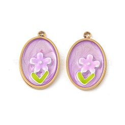 304 Stainless Steel Enamel Pendants&nbsp;STAS-U057-09G