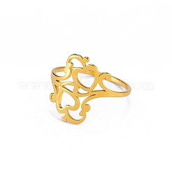 Hollow Out Heart 304 Stainless Steel Finger Rings&nbsp;FS-WGC4FA2-08