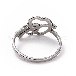 Non-Tarnish 201 Stainless Steel Arrow of Cupid Finger Ring&nbsp;RJEW-J051-19P