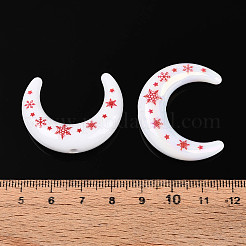 Christmas UV Plating Printed Opaque Acrylic Beads&nbsp;MACR-N018-07A