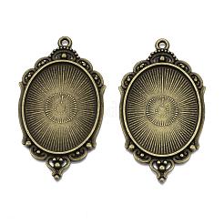 Tibetan Style Alloy Pendant Cabochon Settings&nbsp;X-TIBEP-R304-016AB-LF