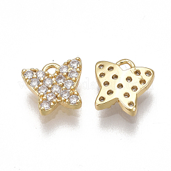 Brass Micro Pave Cubic Zirconia Charms&nbsp;KK-T038-363G