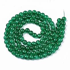 Baking Paint Transparent Crackle Glass Round Bead Strands&nbsp;DGLA-Q018-8mm-48