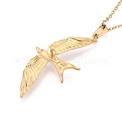 304 Stainless Steel Pendant Necklaces&nbsp;NJEW-T018-23G