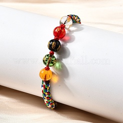 Glass Round Beads Braided Bead Bracelets&nbsp;BJEW-M110-01