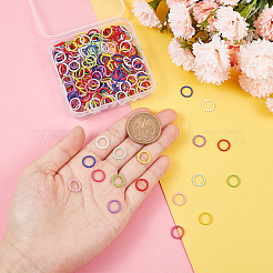270Pcs 9 Colors Embossed Style Iron Twisted Open Jump Rings&nbsp;IFIN-PH0001-84