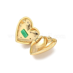 Brass Micro Pave Cubic Zirconia Locket Pendants&nbsp;KK-F905-05G-03