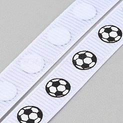 10 Yards Football Theme Polyester Printed Grosgrain Ribbon&nbsp;OCOR-WH0036-42A