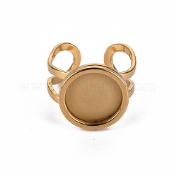 201 Stainless Steel Cuff Pad Ring Settings&nbsp;X-STAS-S080-040B-G