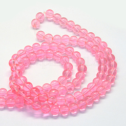 Baking Paint Transparent Glass Round Bead Strands&nbsp;X-DGLA-Q022-8mm-07