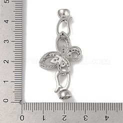 Brass Micro Pave Clear Cubic Zirconia Fold Over Clasps&nbsp;FIND-U017-14P