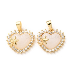 Brass Micro Pave Clear Cubic Zirconia Pendants&nbsp;KK-A304-26G