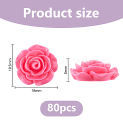 80Pcs Opaque Resin Cabochons&nbsp;RESI-DC0001-61B