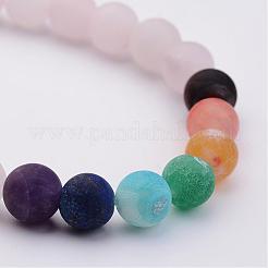 Natural Rose Quartz & Gemstone Beads Stretch Bracelets&nbsp;BJEW-JB02510-03