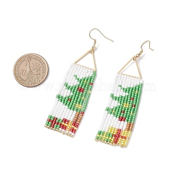 Handmade Glass Seed Beads Dangle Earrings&nbsp;EJEW-MZ00547