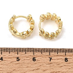 Leaf Brass Micro Pave Cubic Zirconia Hoop Earrings for Women&nbsp;CU-CBAE7DF-41G