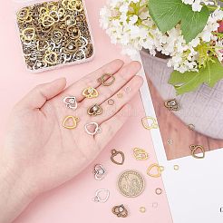60Pcs 6 Style Heart Alloy Pendants&nbsp;FIND-FH0003-46