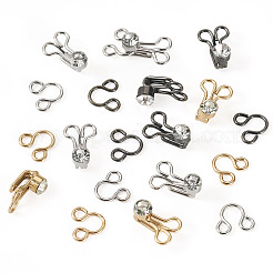 15Sets 3 Colors Alloy Rhinestone Hook and Eye Fasteners&nbsp;FIND-TA0006-54