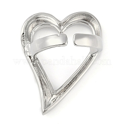 Hollow Heart Brass Open Cuff Ring&nbsp;RJEW-Q819-29P