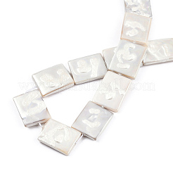 Plating Natural Freshwater Shell Beads Strands&nbsp;SHEL-N026-222