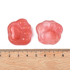 Cherry Quartz Glass Carved Cabochons&nbsp;G-I395-A04